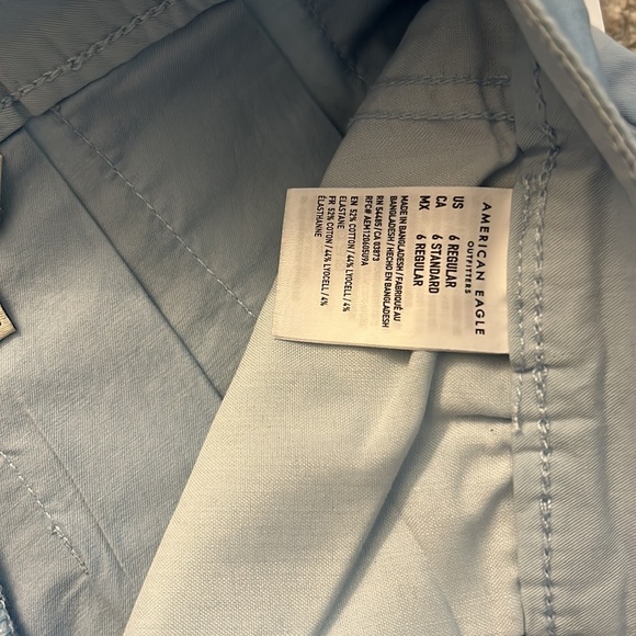 American Eagle Pleated Preppy Skirt Zip Back Size 6 R Y2K 2000s Baby Light Blue - Picture 3 of 5